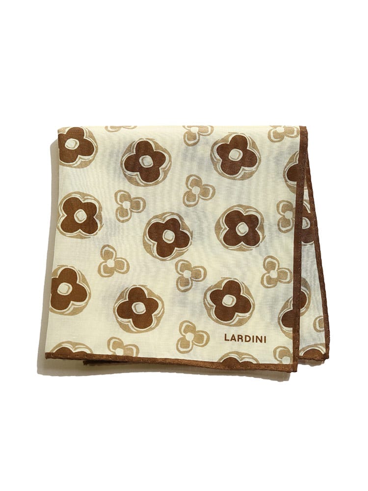 LARDINI (ラルディーニ) ブートニエール付き シルク混 チーフ LDPO1256130