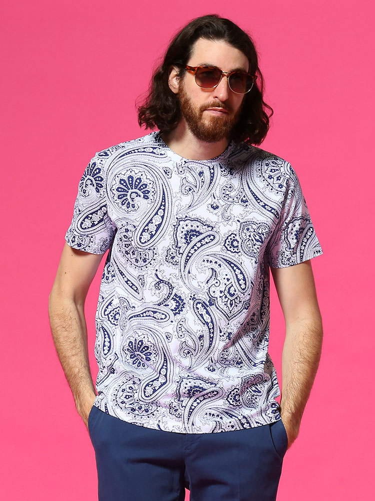 ETRO (エトロ) ペイズリー総柄 クルーネック 半袖 Tシャツ ET1Y0204112