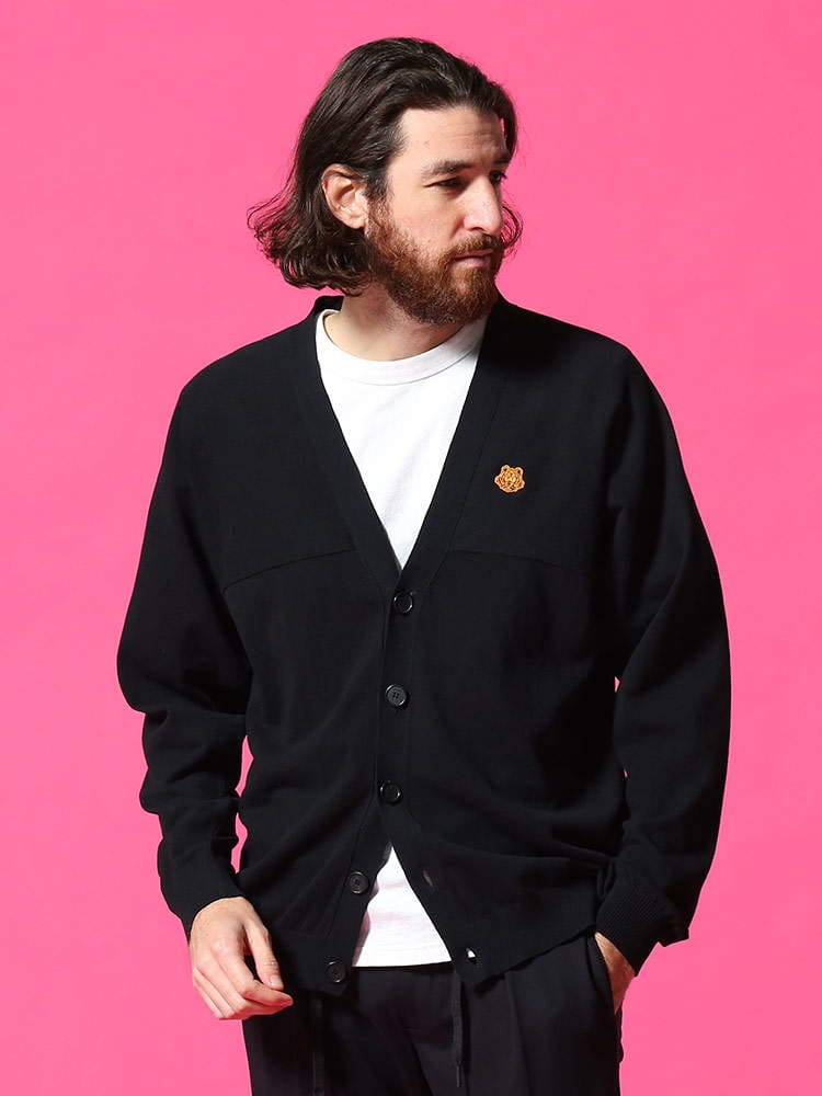 KENZO (ケンゾー) タイガー ワンポイント刺繍 長袖 カーディガン TIGER KZFB55CA5813TB