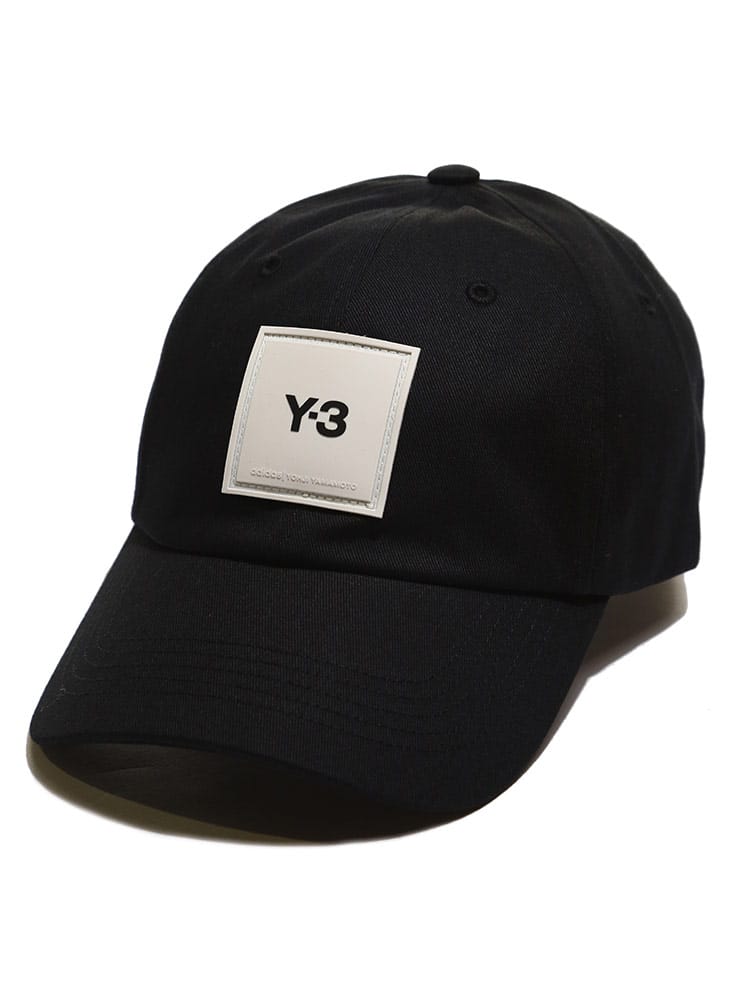 Y-3 (ワイスリー) ラバーロゴ キャップ SQUARE LABEL BLACK Y3GT6379
