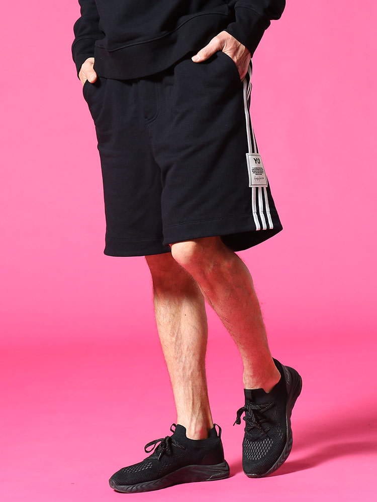 Y-3 (ワイスリー) スクエアロゴ スリーライン スウェット ショートパンツ Y3H16336