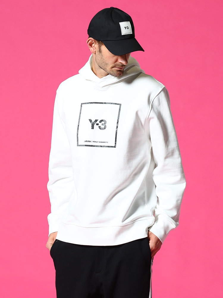 Y-3 (ワイスリー) BOXロゴ プルオーバー スウェット パーカー REFLECTIVE SQUARE WHITE Y3GV6054 メンズ