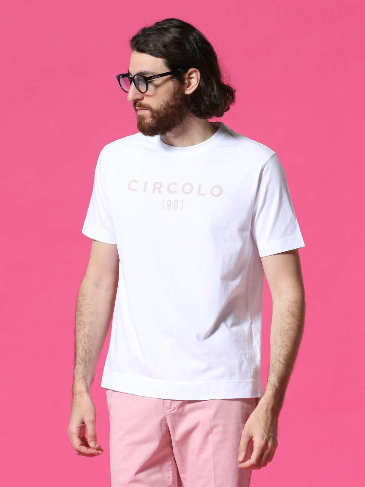 CIRCOLO 1901 (チルコロ1901) ロゴプリント クルーネック 半袖 Tシャツ CICN2981