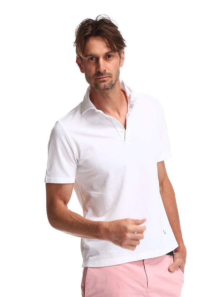 GUY ROVER (ギローバー) 綿100％ 無地 ホリゾンタルカラー 半袖 ポロシャツ GRPC435511500