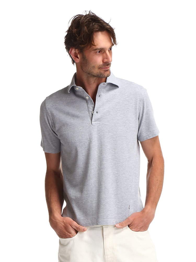 GUY ROVER (ギローバー) 綿100％ 無地 ホリゾンタルカラー 半袖 ポロシャツ GRPC435511500