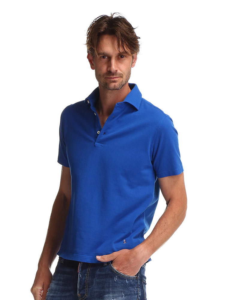 GUY ROVER (ギローバー) 綿100％ 無地 ホリゾンタルカラー 半袖 ポロシャツ GRPC435511500