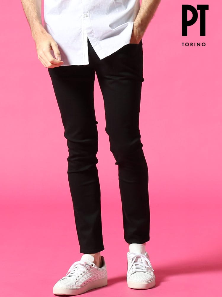 PT TORINO (ピーティートリノ) ストレッチ 無地 ジップフライ ロングパンツ ROCK PTKJ05ZOA31DK76