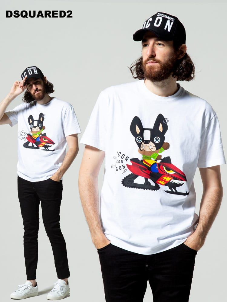 DSQUARED2 (ディースクエアード) ICONドッグ クルーネック 半袖 Tシャツ D2GC0033S23009