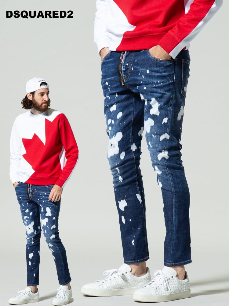 DSQUARED2 (ディースクエアード) ダメージ ボタンフライ ジーンズ SEXY TWIST D2LB0964S30342