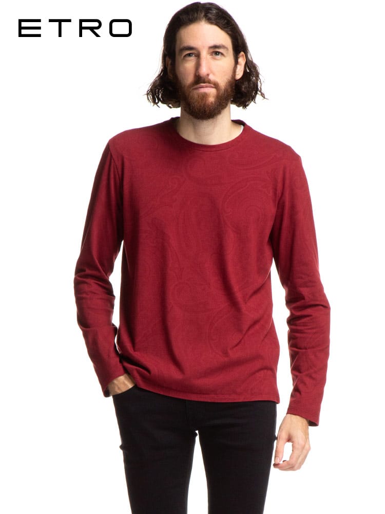 ETRO (エトロ) ペイズリー柄 クルーネック 長袖 Tシャツ ET1Y0949670 ブランド