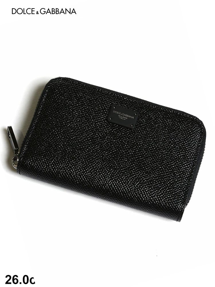 DOLCE & GABBANA (ドルチェ＆ガッバーナ) ロゴ 型押し ジップ ミニ財布 DGBP2522AZ602