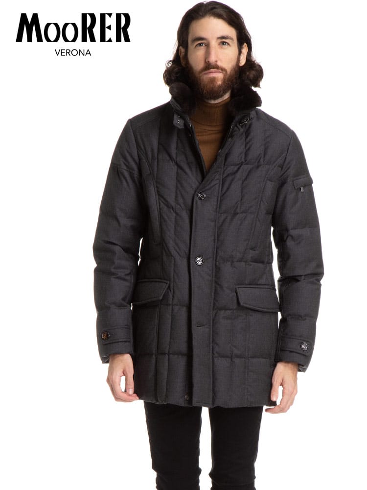 MOORER (ムーレー) ファー シングル ダウン コート VALENTE MRVALENTELL ブランド