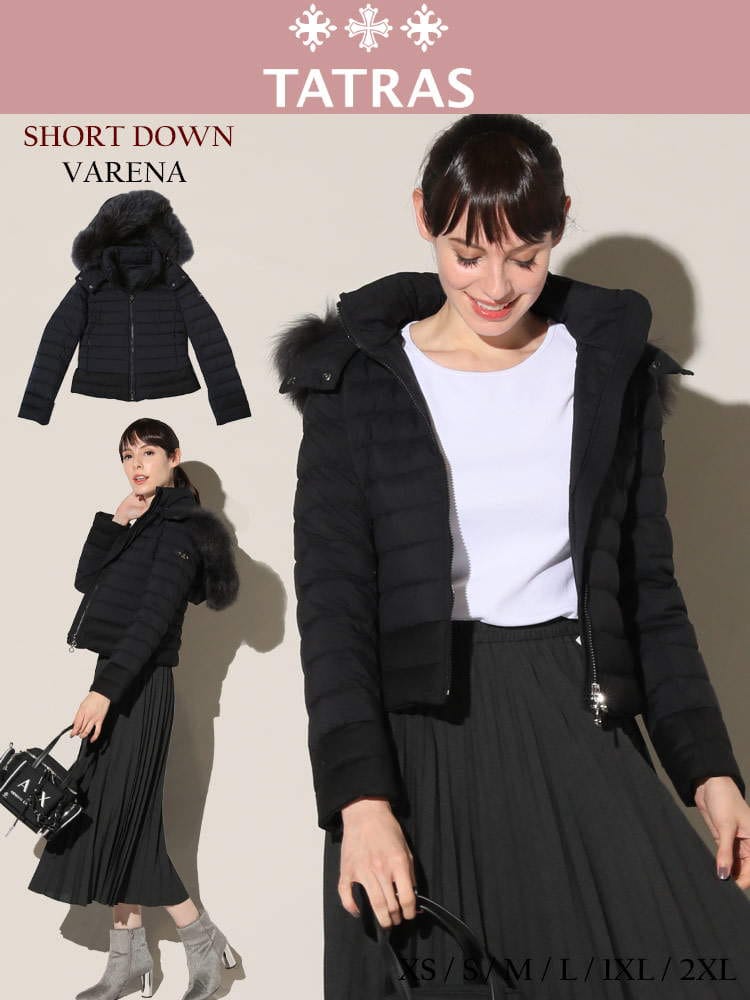 TATRAS (タトラス) ファーフード フルジップ 切り替え ダウン ジャケット VARENA TRLTKE21A4164