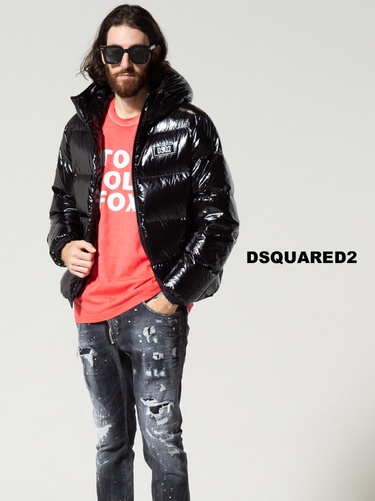 DSQUARED2 (ディースクエアード) 胸ロゴ フード フルジップ ダウンジャケット D2AM1201S54056【サカゼン公式通販】