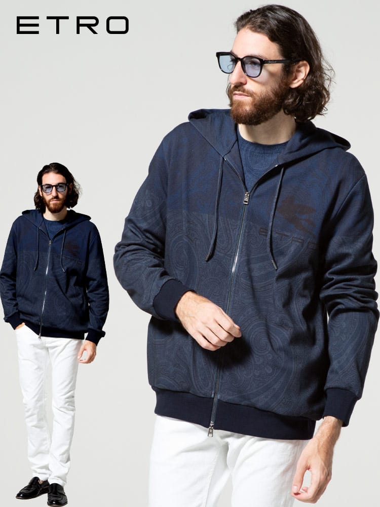 ETRO (エトロ) ロゴ ペイズリー フルジップ パーカー ET141879688 メンズ スウェット