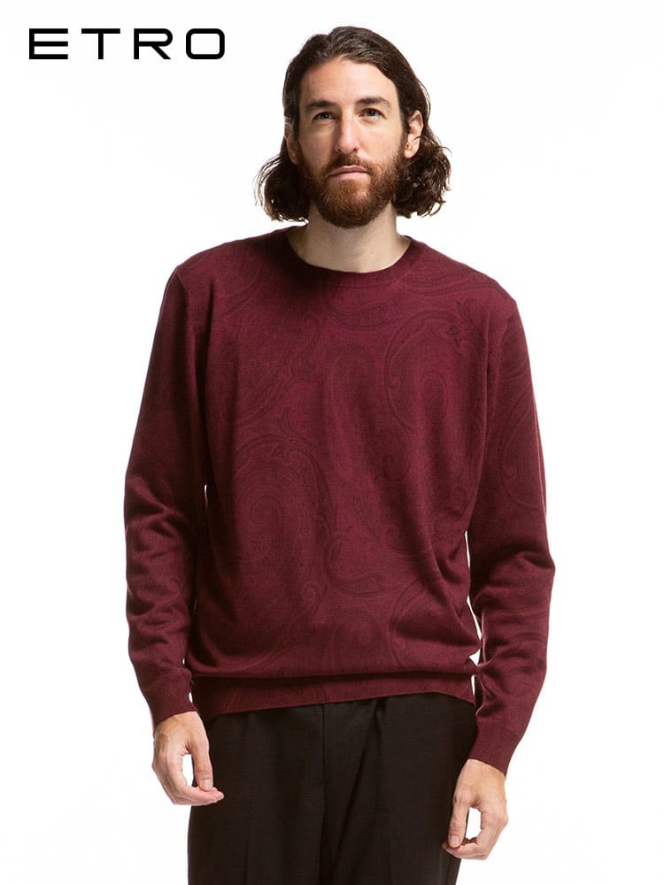 ETRO (エトロ) ウール100％ ペイズリー クルーネック ニット ET1M0649780 ブランド