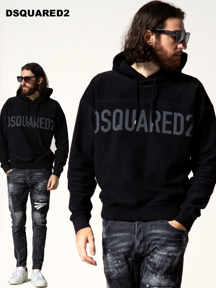 DSQUARED2 (ディースクエアード) フロントロゴ 裏スウェット プルオーバー パーカー D2GU0535S25462 メンズ
