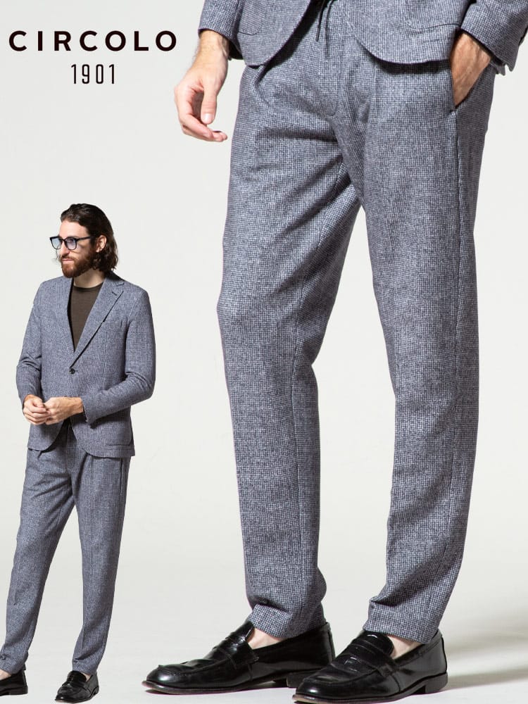 CIRCOLO1901 (チルコロ1901) 千鳥柄 ウエストコード ロングパンツ CICN3215 ブランド
