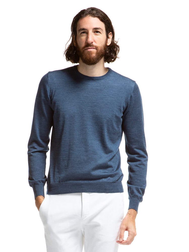 TAGLIATORE (タリアトーレ) シルク混 無地 クルーネック ニット TGLLS567GSI2113