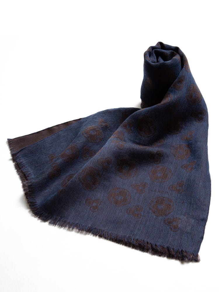 LARDINI (ラルディーニ) シルク混 フラワー ストール LDSC22IP57159 メンズ