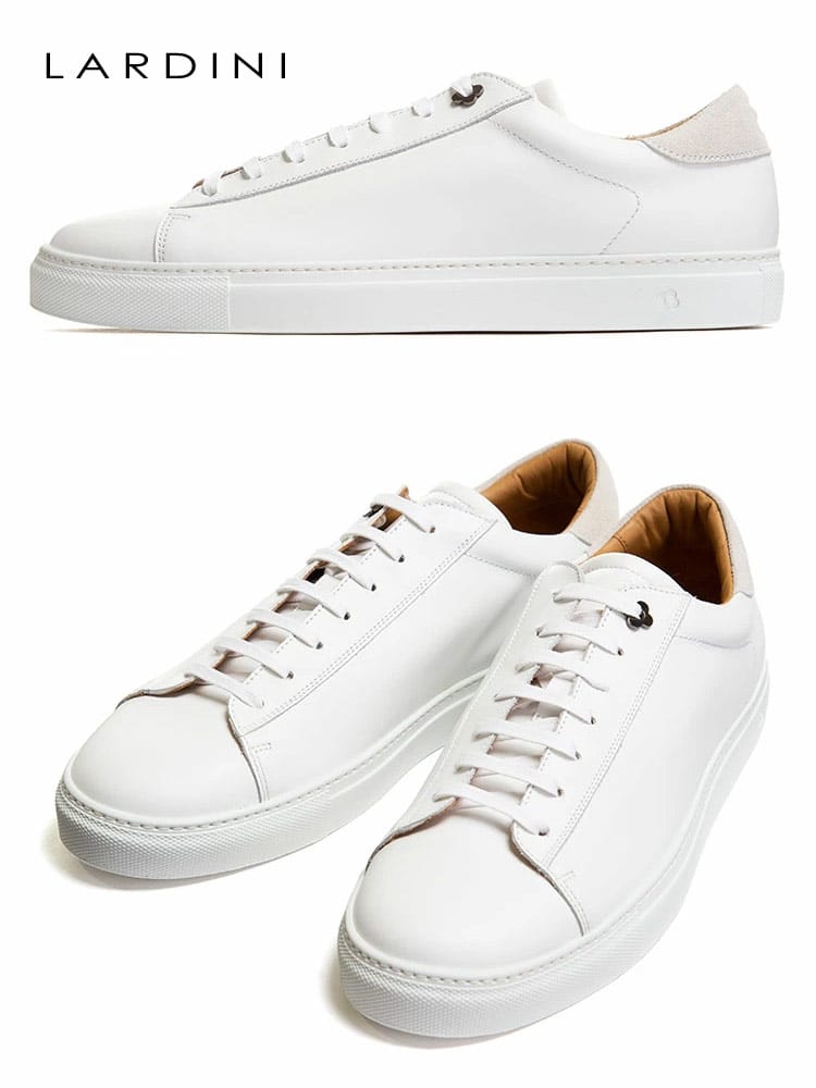 LARDINI (ラルディーニ) レザー レースアップ ローカットスニーカー LDBRERAIP57341 メンズ