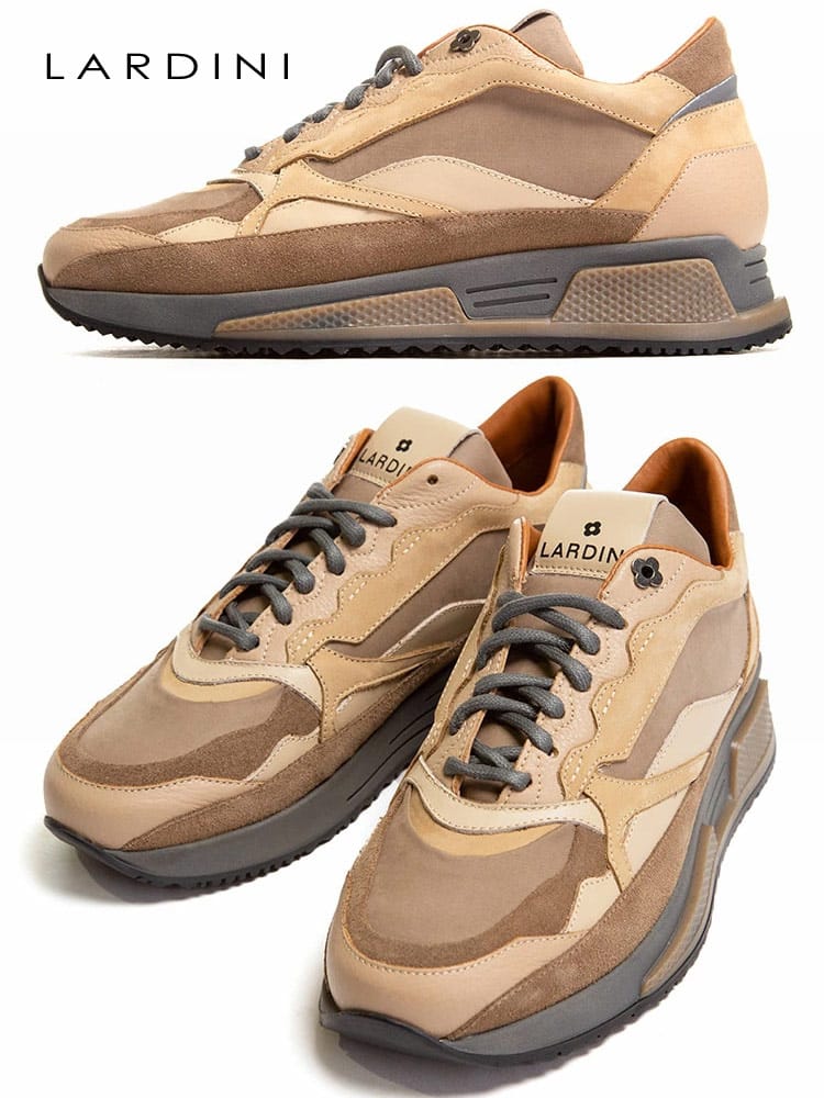 LARDINI (ラルディーニ) 切り替え レースアップ ローカットスニーカー LDGINZAIP57350 メンズ