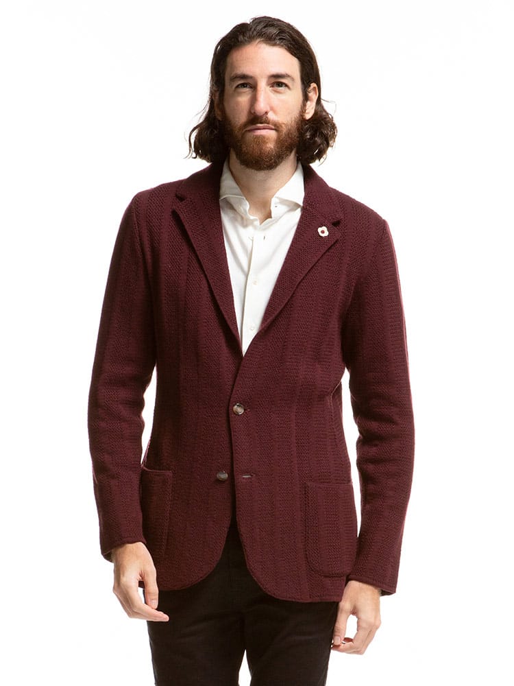 LARDINI (ラルディーニ) カシミヤ混 シングル 2ツ釦 ニット ジャケット LDLJM56IP57006 ブランド