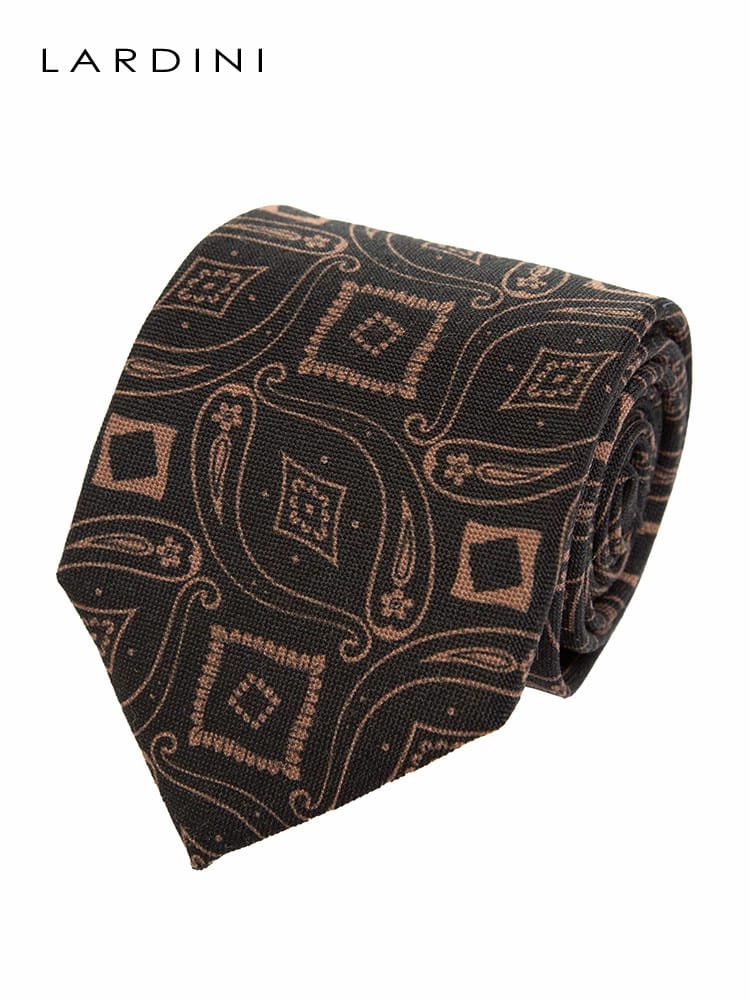 LARDINI (ラルディーニ) ウール シルク 総柄 ネクタイ LDCRC8IP57124 メンズ ブランド