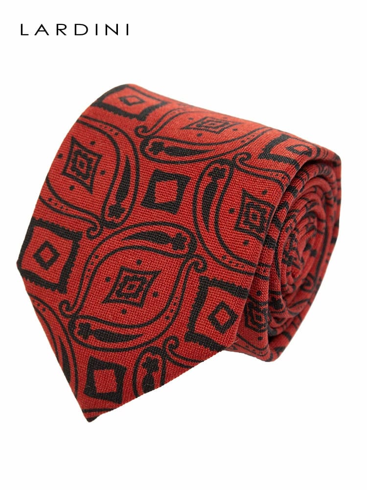 LARDINI (ラルディーニ) ウール シルク 総柄 ネクタイ LDCRC8IP57124 メンズ