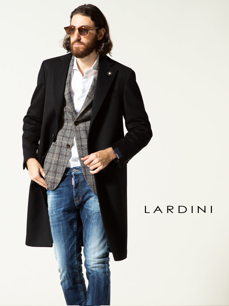 LARDINI (ラルディーニ) ウール100％ 無地 シングル チェスターコート LD23648RP57692 ブラン【サカゼン公式通販】