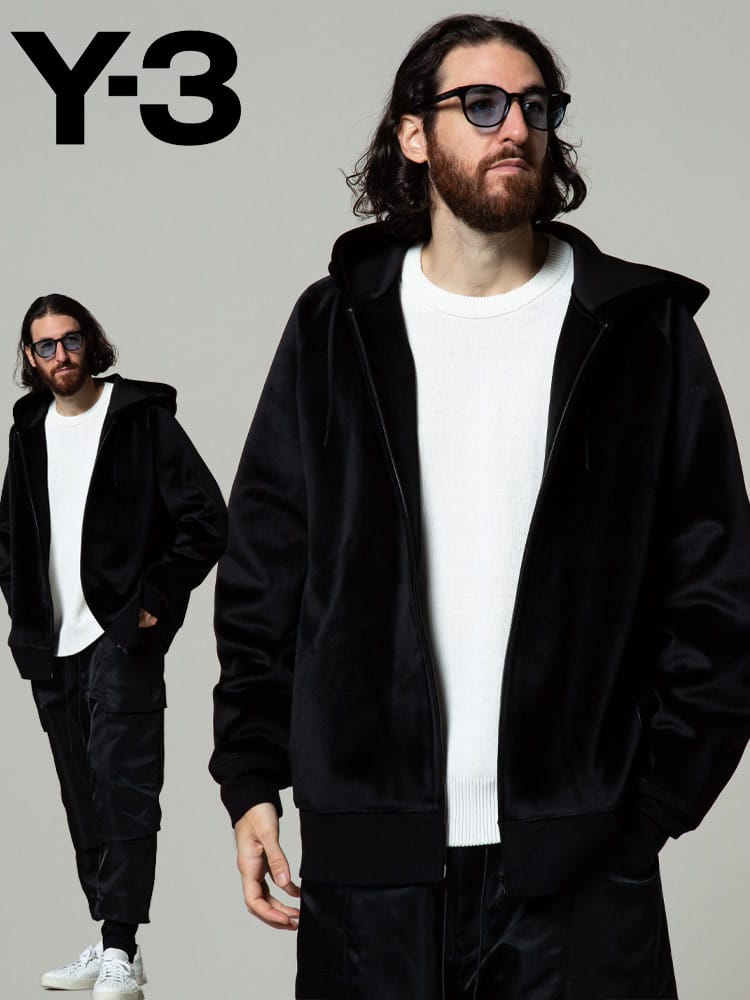 Y-3 ワイスリー 裾ロゴ ベルベット スウェット フルジップ パーカー SQUARE VELVET SPACER ブランド メンズ トップス Y3HB3341