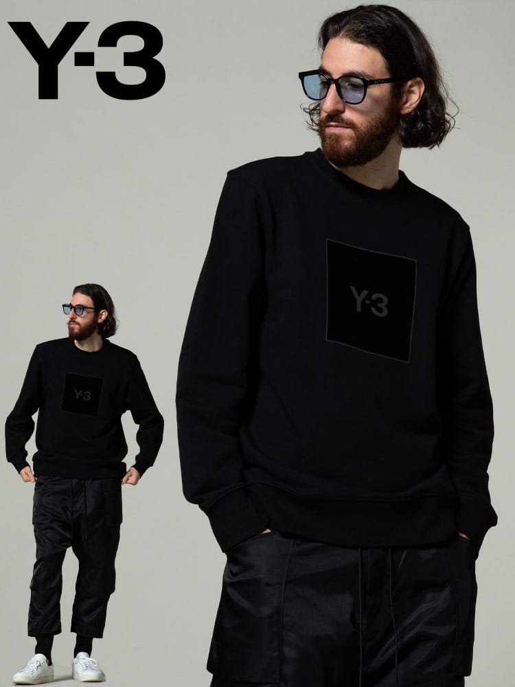 Y-3 ワイスリー BOXロゴ クルーネック トレーナー SQUARE LOGO ブランド メンズ トップス スウェット Y3HB3324