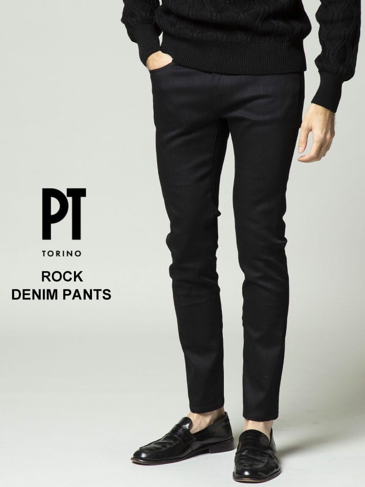 PT TORINO (ピィーティートリノ) ジップフライ ブラックデニム パンツ ROCK PTC5KJ05Z10KR04