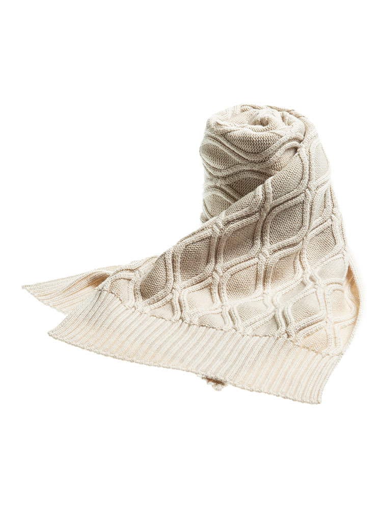 LARDINI (ラルディーニ) ウール100％ ケーブル マフラー LDSKARFIP57310