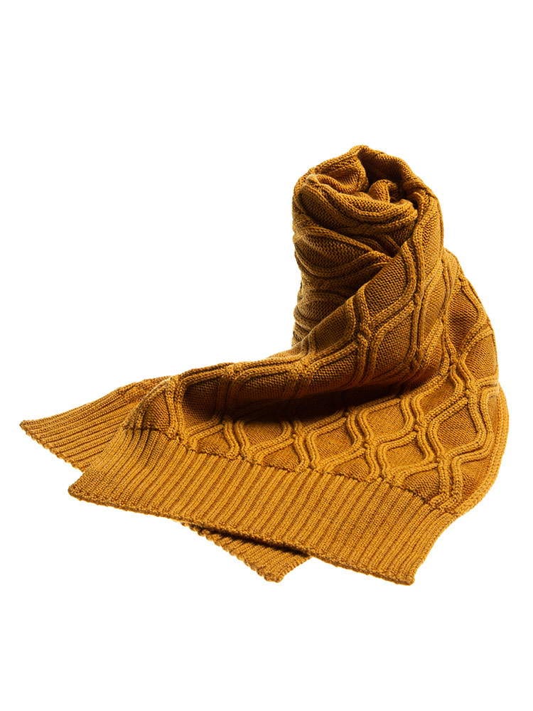 LARDINI (ラルディーニ) ウール100％ ケーブル マフラー LDSKARFIP57310