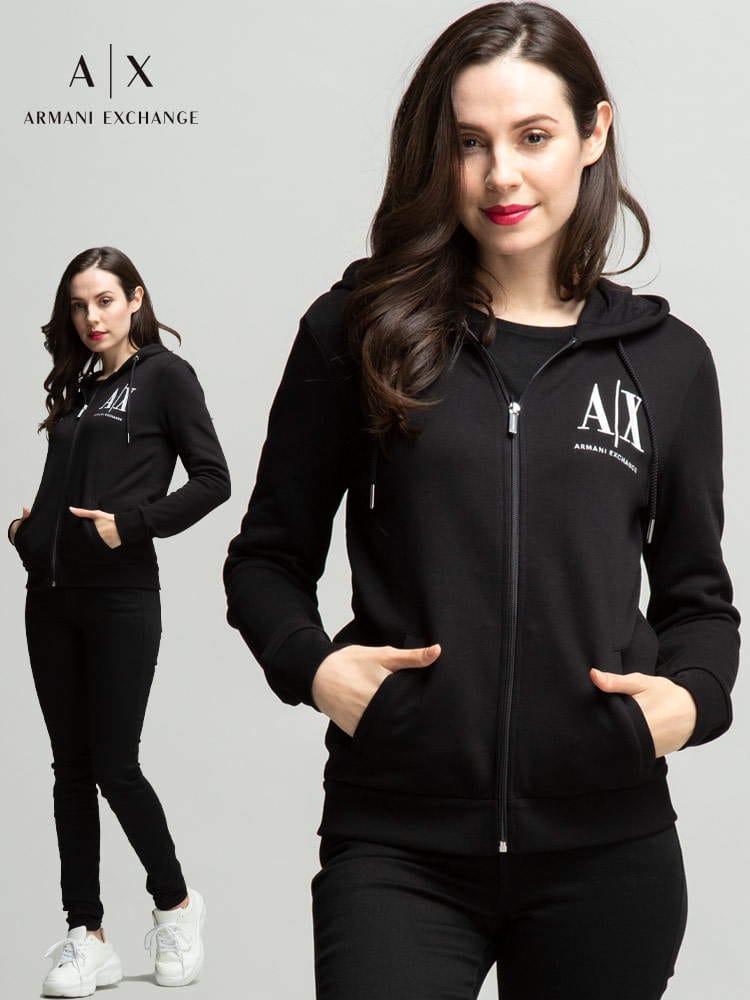 ARMANI EXCHANGE アルマーニ エクスチェンジ ロゴ 刺繍 パーカー ブランド レディース トップス パーカー フード AEL8NYM22YJ68Z ロゴ