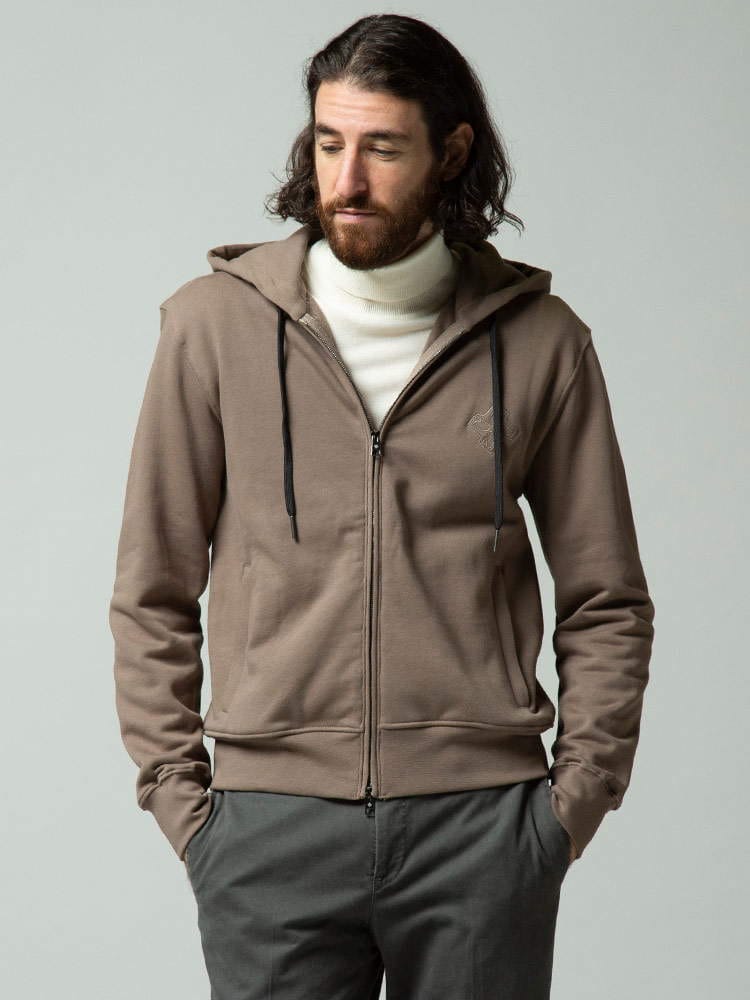 TAGLIATORE (タリアトーレ) 裏起毛 胸ロゴ フルジップ パーカー TGDALTONFUI21 メンズ スウェット