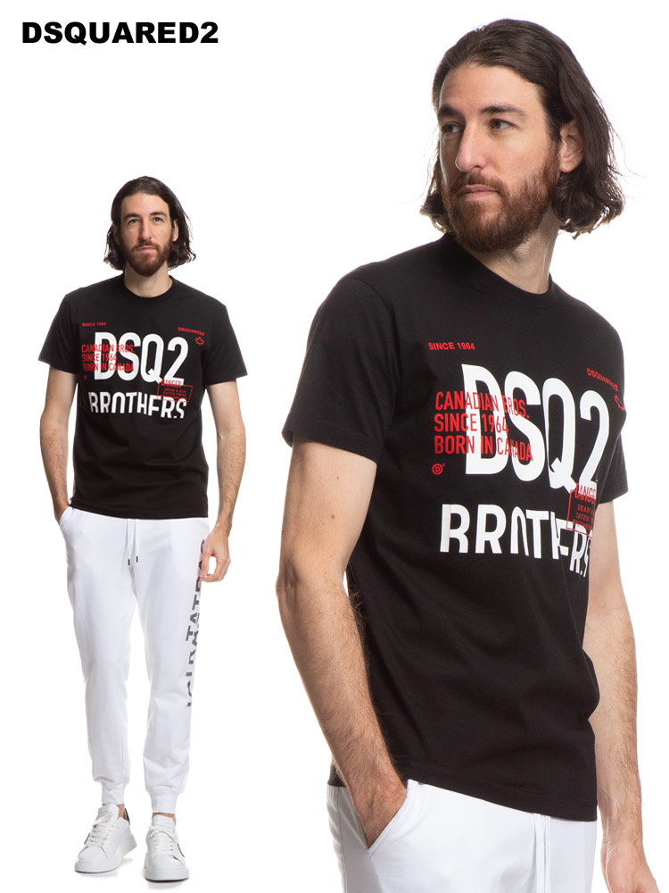 DSQUARED2 (ディースクエアード) ロゴプリント クルーネック 半袖 Tシャツ D2GD0992S23009