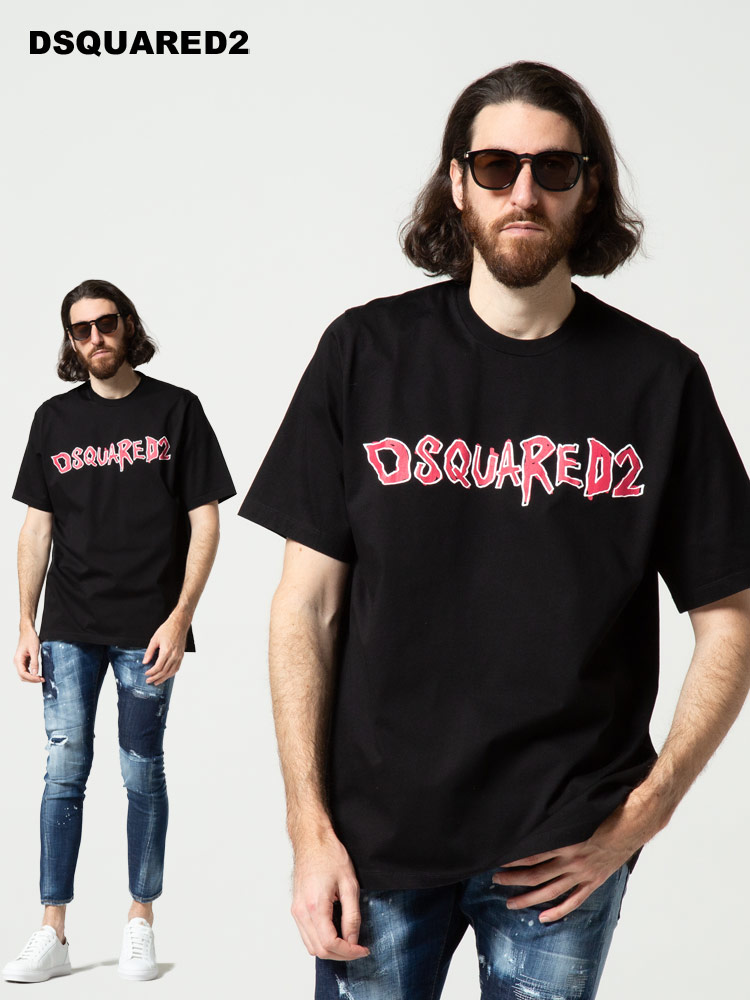 DSQUARED2 (ディースクエアード) プリント クルーネック 半袖 Tシャツ Rock Slouch D2GD0935S23009 ブランド