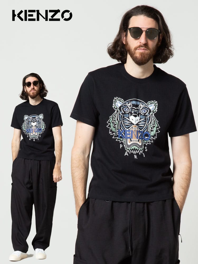 KENZO (ケンゾー) タイガープリント クルーネック 半袖 Tシャツ KZFC55TS0204YL