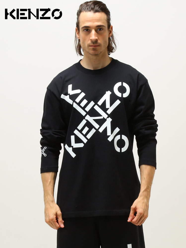 KENZO (ケンゾー) クロスロゴ クルーネック 長袖 Tシャツ SPORT 