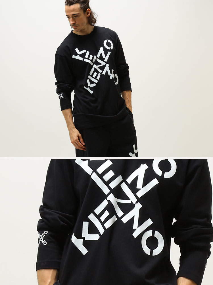 KENZO (ケンゾー) クロスロゴ クルーネック 長袖 Tシャツ SPORT RELAXED KZFC55TS1554【サカゼン公式通販】