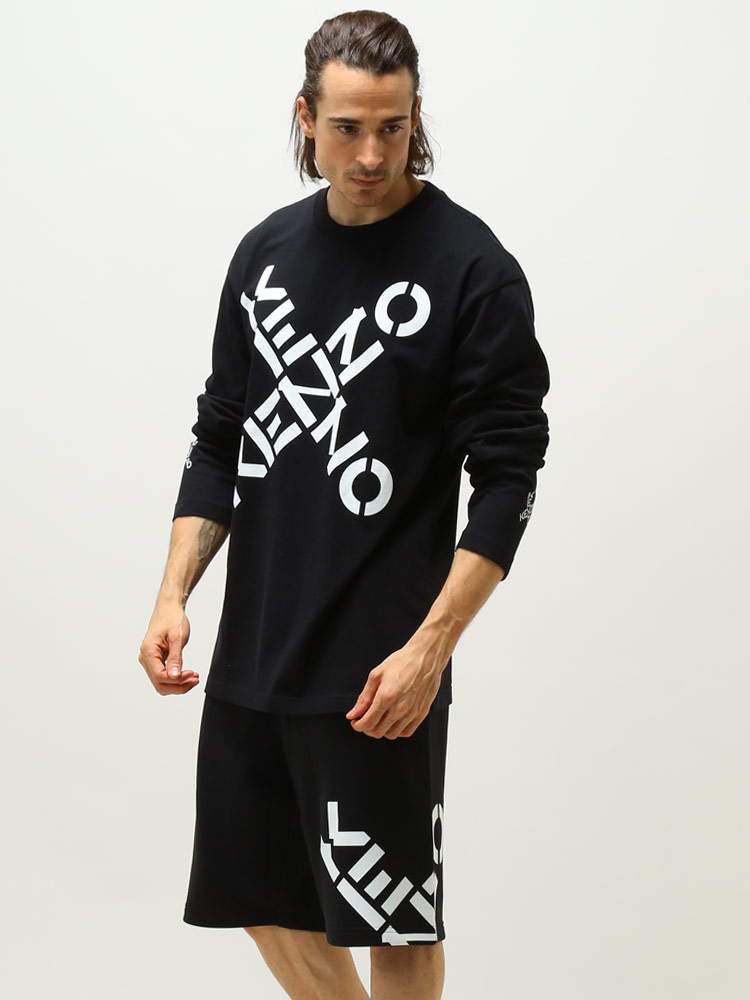 KENZO (ケンゾー) クロスロゴ クルーネック 長袖 Tシャツ SPORT RELAXED KZFC55TS1554【サカゼン公式通販】