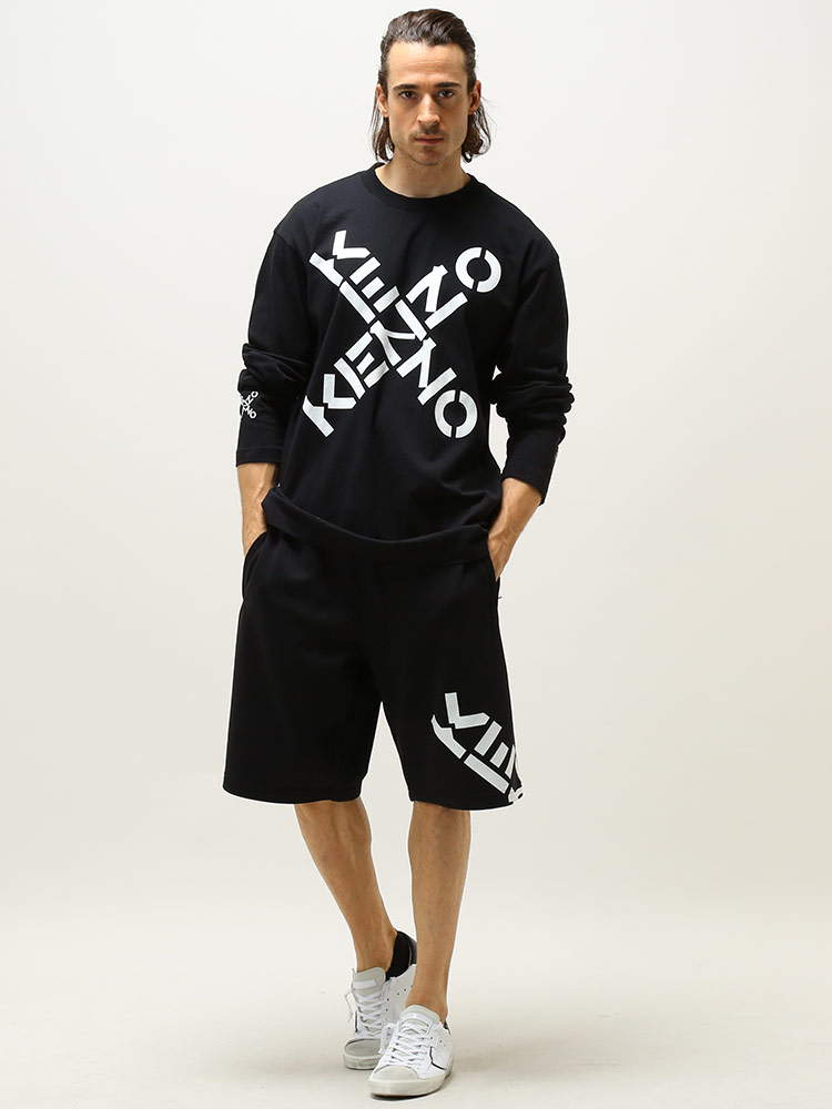 KENZO (ケンゾー) クロスロゴ クルーネック 長袖 Tシャツ SPORT RELAXED KZFC55TS1554【サカゼン公式通販】