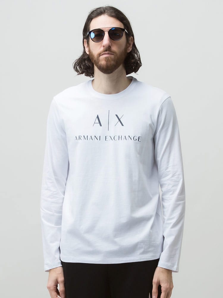 【オンラインストア限定】 ARMANI EXCHANGE アルマーニ エクスチェンジ メンズ ロンT ロゴ プリント クルーネック 長袖 Tシャツ ブランド AE8NZTCHZ8H4Z