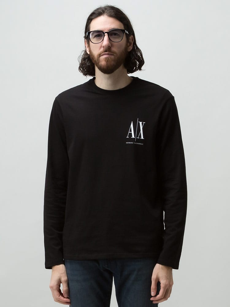 【オンラインストア限定】 ARMANI EXCHANGE アルマーニ エクスチェンジ メンズ ロンT 胸 ロゴ クルーネック 長袖 Tシャツ ブランド AE8NZTPLZJH4Z