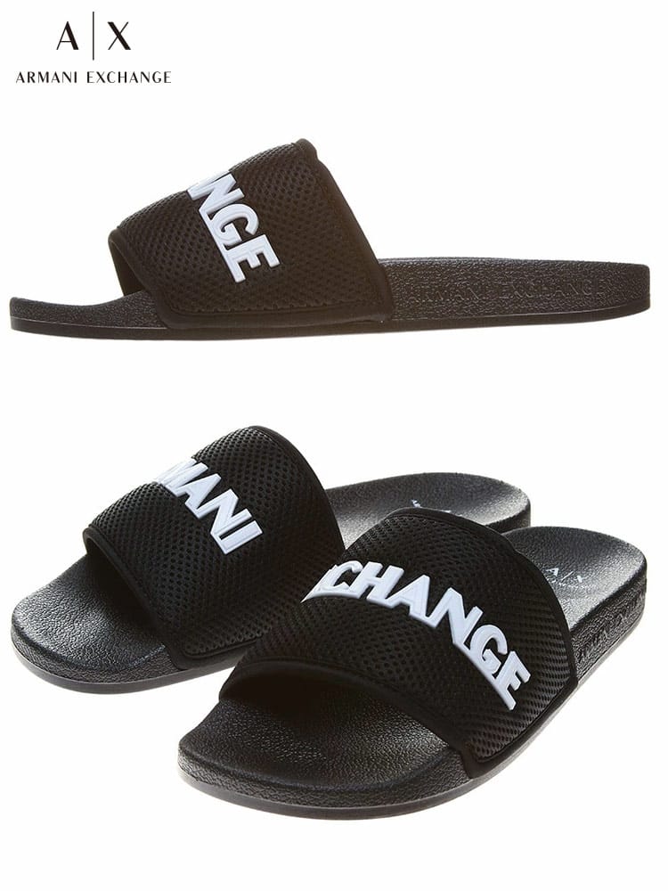 【オンラインストア限定】 ARMANI EXCHANGE (アルマーニエクスチェンジ) メッシュ ロゴ スライドサンダル AEXUP001XV087 ブランド