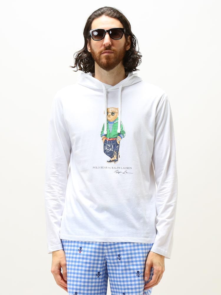 POLO RALPH LAUREN (ポロラルフローレン) BEARプリント フード付き 長袖 Tシャツ RL710853354 ブランド