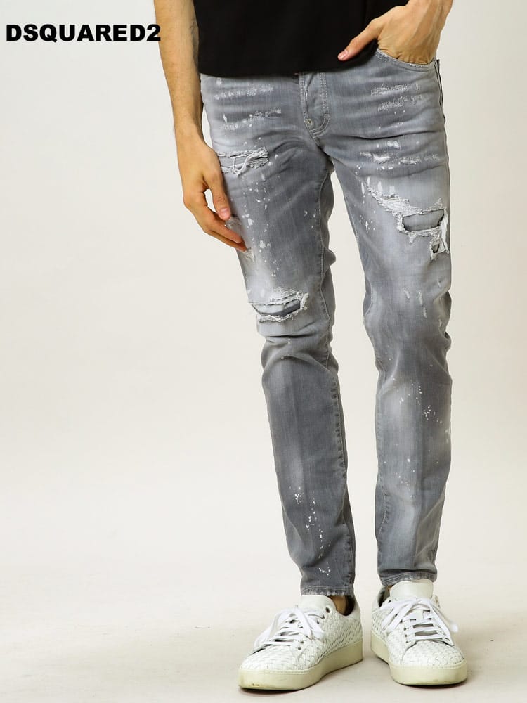 DSQUARED2 (ディースクエアード) ブランド メンズ ダメージ ボタンフライ ジーンズ SKATER D2LB1053S30260