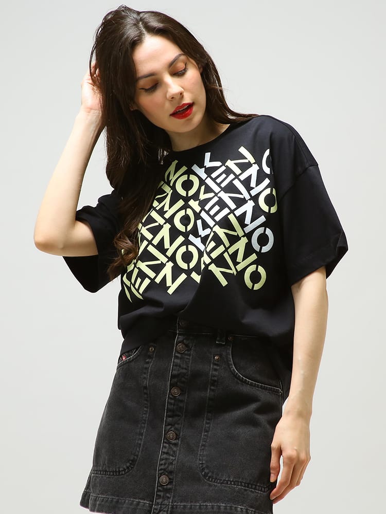 KENZO (ケンゾー) ロゴプリント クルーネック 半袖 Tシャツ KZLFC52TS6844SJ レディース ロゴ